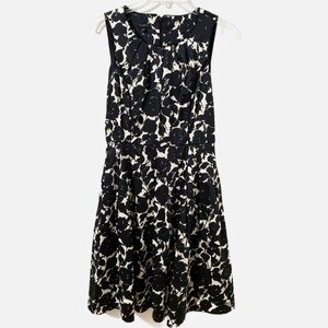 Talbots Floral A-Line Dress Sleeveless Pockets Knee-Length Pleated Neckline 🖤🤍